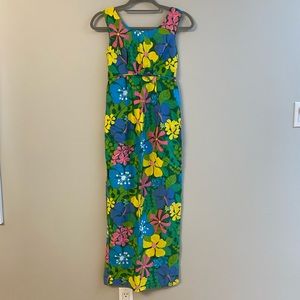 Vintage Hawaiian Maxi Dress Sleeveless Size XS